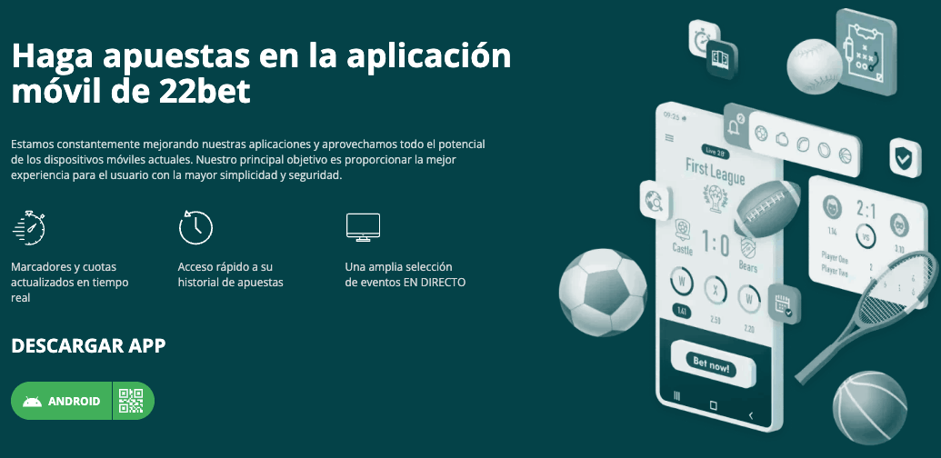 Aplicaciones para movil 22bet