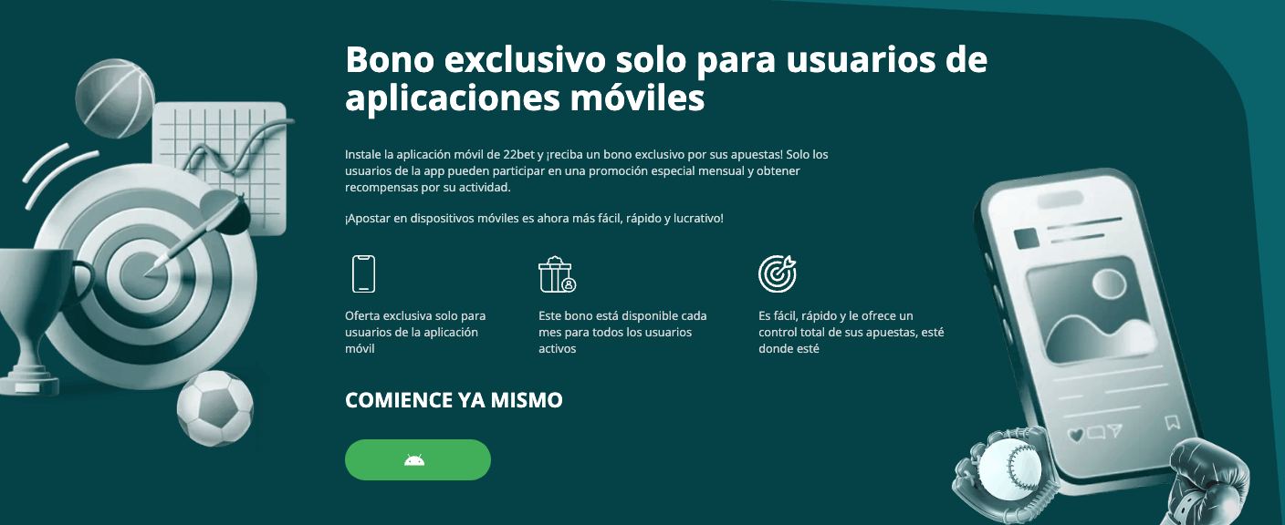 bono exclusivo para usuario de aplicaciones moviles 22bet