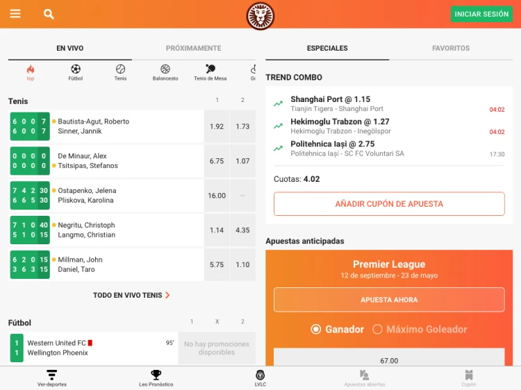 LeoVegas Sport imagen