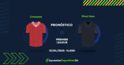 Pronóstico Liverpool vs West Ham (13/04/2025)