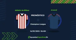 Pronóstico Athletic Bilbao vs Arsenal (16/09/25) - Apuestas y Cuotas