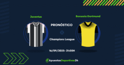 Pronóstico Juventus vs Borussia Dortmund (16/09/25) - Apuestas y Cuotas