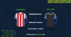 Pronóstico de apuestas Sunderland vs Aston Villa (21/09/25)