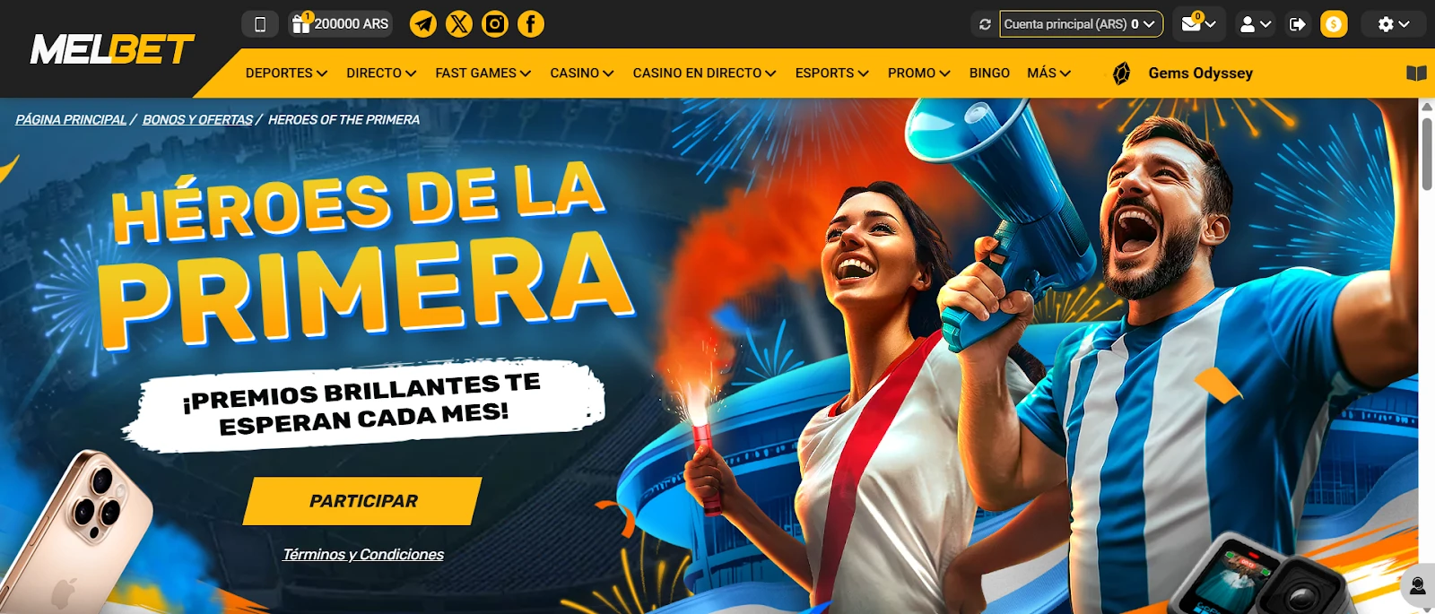 Bono Heroes de la Primera en Melbet