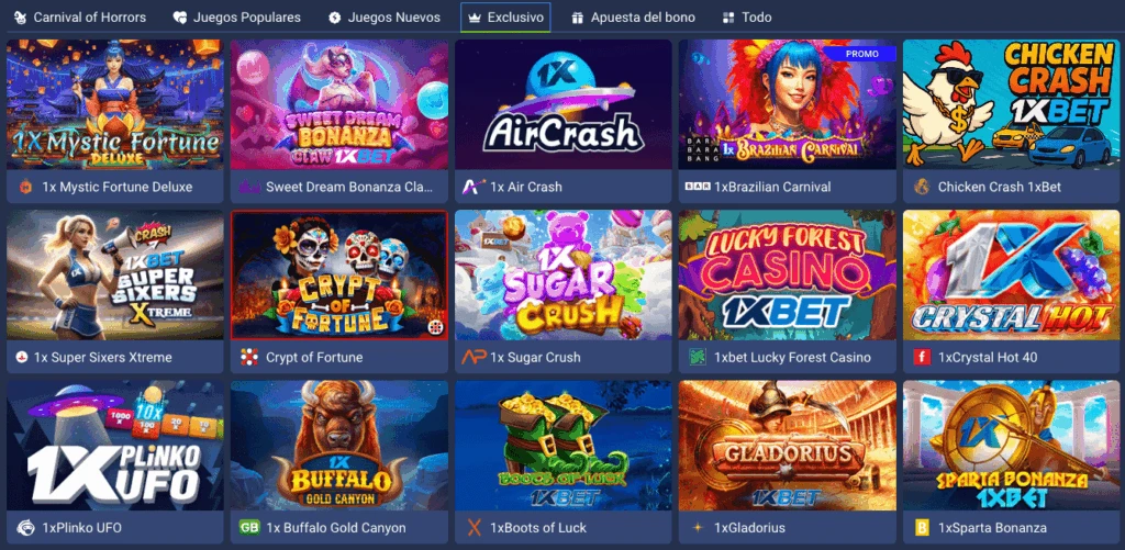 Slots exclusivas de 1XBET
