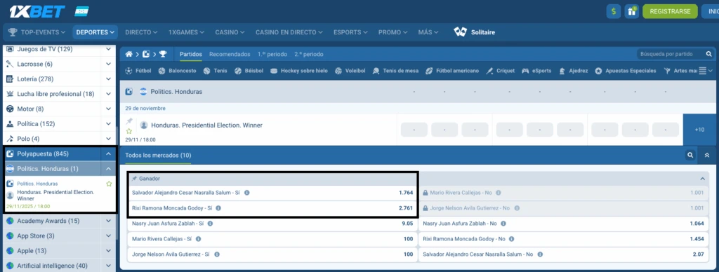 Apuestas a las elecciones presidenciales de Honduras 2025 – Cuotas y favoritos
