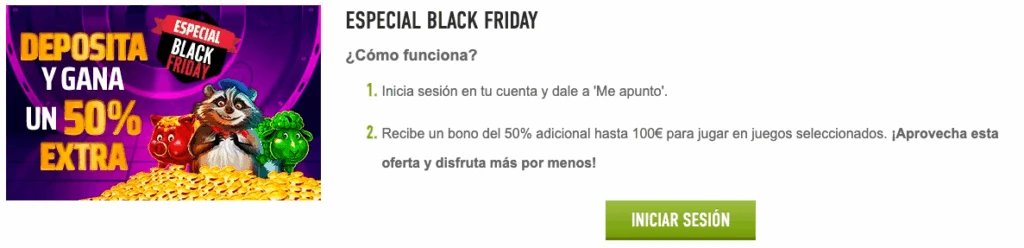 Sportium – Especial Black Friday 50% hasta 100€ en juegos seleccionados
