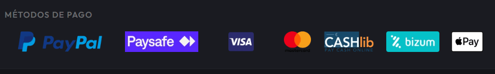 Imagen de los métodos de pago de Swift Casino
